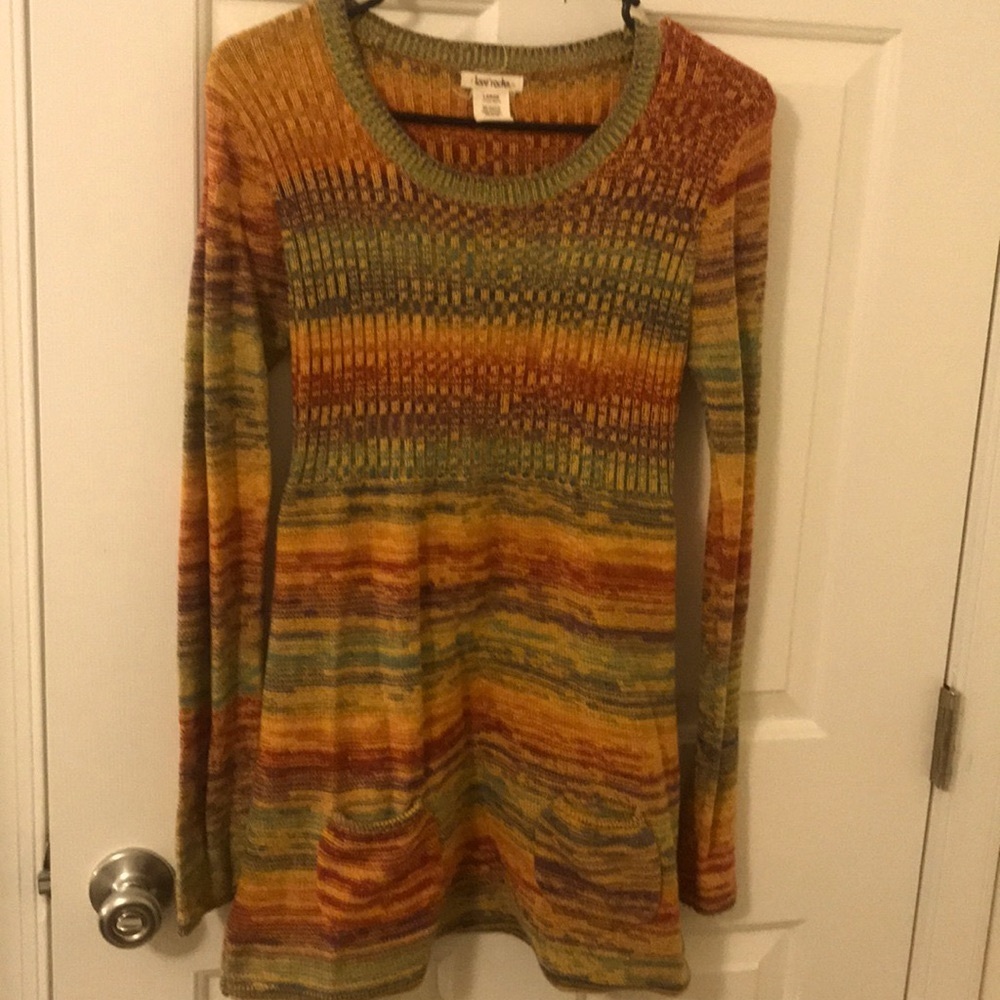 long sleeve rainbow esq tunic sweater